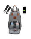 Multi Functional Large Capacity Diaper Bag Backpack Two Stroller Straps Padded laptop pocket